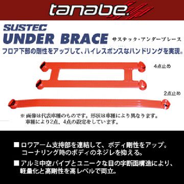 JAN 4511478081461 TANABE SUSTEC UNDER BRACE サステック アンダーブレース AZワゴン 08 9～12 10 MJ23S K6A 4WD フロント 4支点 UBS6 株式会社タナベ 車用品・バイク用品 画像