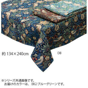 JAN 4514633865340 川島織物セルコン Morris Design Studio いちご泥棒 テーブルクロス 134×240cm HM1730S BG ブルーグリーン 株式会社川島織物セルコン キッチン用品・食器・調理器具 画像