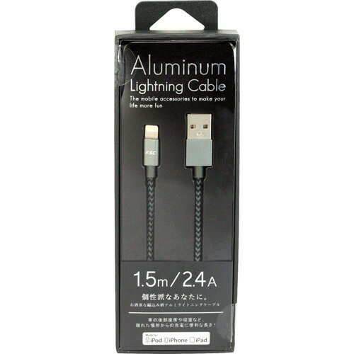 JAN 4516023762888 Aluminum Lightning Cable(アルミライトニングケーブル) CKLA01BK(1コ入) 藤本電業株式会社 スマートフォン・タブレット 画像