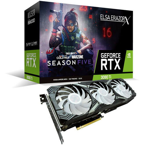 JAN 4524076041522 ELSA ゲーミンググラフィックスボード GeForce RTX 3080 Ti ERAZOR X GD3080T-12GEREZX 株式会社エルザジャパン パソコン・周辺機器 画像