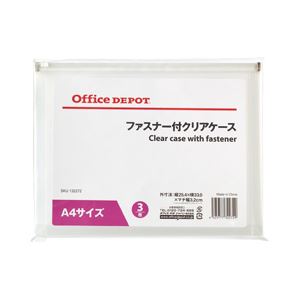 JAN 4525777322729 office depot クリアケース ファスナー付き a4   クリア オフィス 日用品雑貨・文房具・手芸 画像