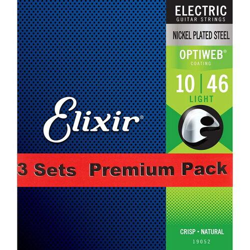 JAN 4534853090834 ELIXIR Electric Nickel Plated Steel with OPTIWEB Coating 3SET PACK #19052 Light/10-46 株式会社キョーリツコーポレーション 楽器・音響機器 画像