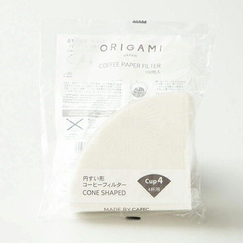 JAN 4536058765005 ORIGAMI Paper Filter 4杯用 円すい形 株式会社ケーアイ キッチン用品・食器・調理器具 画像