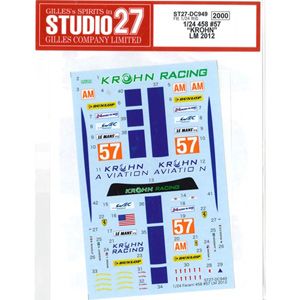 JAN 4545310003823 スタジオ27 1/24 Ferarri 458“KROHN”#57 LM 2012 オリジナルデカール フジミ対応 デカール 有限会社ジル ホビー 画像