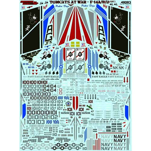 JAN 4545782049619 1/48 アメリカ海軍 F-14A/B/D トムキャット at War Part.1デカール ファイタータウンデカール 有限会社プラッツ ホビー 画像