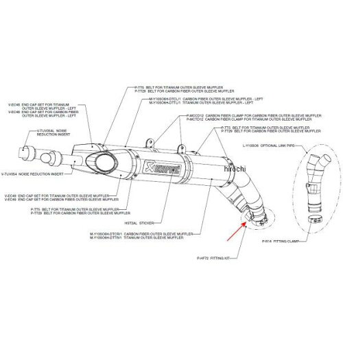 JAN 4547424309938 AKRAPOVIC アクラポビッチ マフラーステー類 クランプバンド リペア用 YZF-R1 04-05 株式会社プロト 車用品・バイク用品 画像