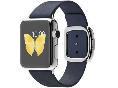 JAN 4547597903308 アップル Apple Watch 38mmステンレススチールケースとミッドナイトブルーモダンバックル － L MJ352J/A Apple Japan(同) スマートフォン・タブレット 画像