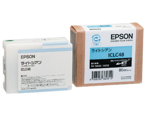 JAN 4548056380814 EPSON 純正インクカートリッジ ライトシアン ICLC48 1色 エプソン販売株式会社 パソコン・周辺機器 画像