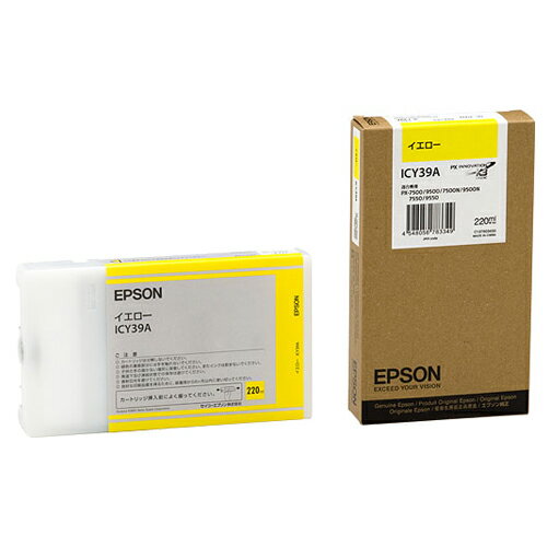 JAN 4548056783349 EPSON インクカートリッジ イエロー ICY39A 1色 エプソン販売株式会社 パソコン・周辺機器 画像