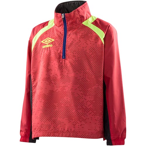 JAN 4548204798119 アンブロ UMBRO キッズ ラインドサーモ ハーフジップ UBA4738KMRED Mレッド/ブラック 株式会社デサント スポーツ・アウトドア 画像