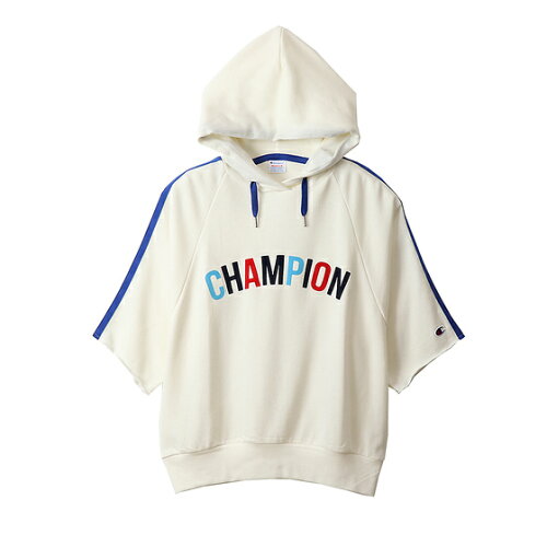 JAN 4548343862344 チャンピオン Champion レディース ショートスリーブプルオーバースウェットパーカー S/S PULLOVER HOO ホワイト CW-R105 010 ヘインズブランズジャパン株式会社 レディースファッション 画像