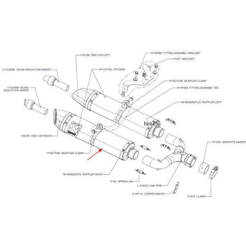 JAN 4548664630820 M-HD00202T/2 アクラポビッチ AKRAPOVIC リペアサイレンサー D-TYPE E1 右側 08年-09年 アプリリア DORSODURO チタン 株式会社プロト 車用品・バイク用品 画像