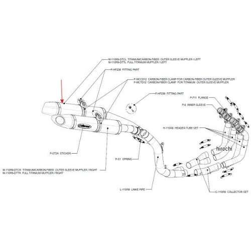 JAN 4548664631605 M-Y10R9-DTTL アクラポビッチ AKRAPOVIC リペアサイレンサー D-TYPE 左側 07年以降 YZF-R1 チタン 株式会社プロト 車用品・バイク用品 画像