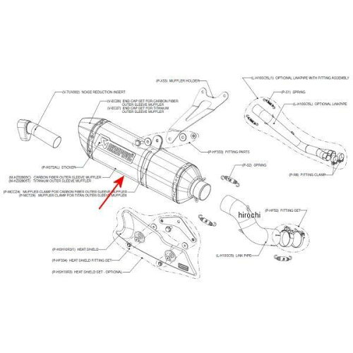 JAN 4548664632077 M-HZ02805T アクラポビッチ AKRAPOVIC リペアサイレンサー Z-TYPE E1 08年-11年 CB1000R チタン 株式会社プロト 車用品・バイク用品 画像