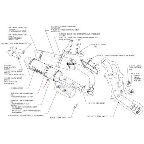 JAN 4548664632381 M-Z03305C アクラポビッチ AKRAPOVIC リペアサイレンサー Z-TYPE 右側 09年-11年 YZF-R1 カーボン (50/320/58) 株式会社プロト 車用品・バイク用品 画像