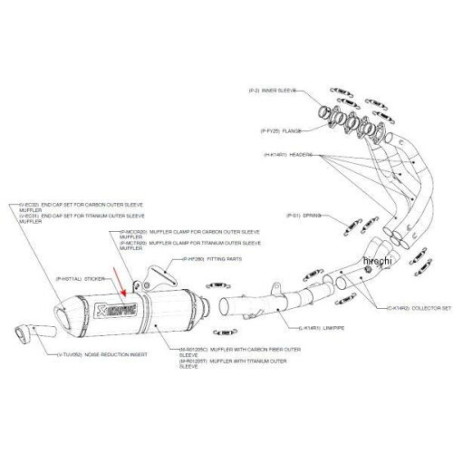 JAN 4548664633609 m-r01205c アクラポビッチ akrapovic リペアサイレンサー r-type 60/450/  zzr1400 カーボン 株式会社プロト 車用品・バイク用品 画像