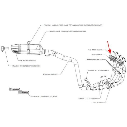 JAN 4548664651191 P-F35 アクラポビッチ AKRAPOVIC リペアフランジ 07年以降 CBR600RR 株式会社プロト 車用品・バイク用品 画像