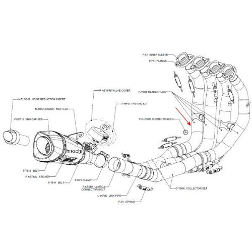 JAN 4548916205882 AKRAPOVIC リペア ヘッダーチューブ YZF-R6 S-Y6R7-ZC用 アクラポヴィッチ H-Y6R8 株式会社プロト 車用品・バイク用品 画像