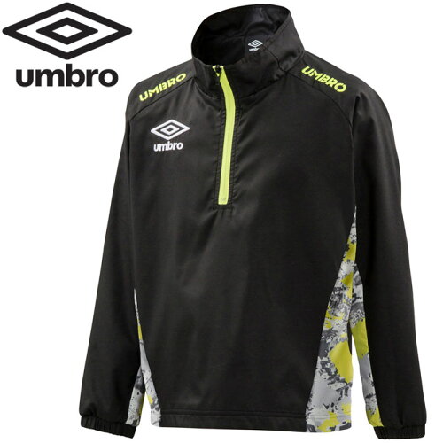 JAN 4548951231907 アンブロ umbro サッカー KIDS ラインドサーモハーフジップジャケット ジュニア UUKMJF36-BLK 株式会社デサント スポーツ・アウトドア 画像