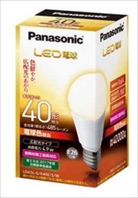 JAN 4549077465344 パナソニック LED電球 広配光タイプ 電球色相当 E26口金 電球40形相当 485lm LDA5LGK40ESW(1コ入) パナソニックオペレーショナルエクセレンス株式会社 インテリア・寝具・収納 画像