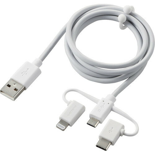 JAN 4549550187756 iPhone スマホ 用 USBまとまるケーブル 形状記憶 microUSB ホワイト MPA-MAMBLAD10WH(1本) エレコム株式会社 パソコン・周辺機器 画像