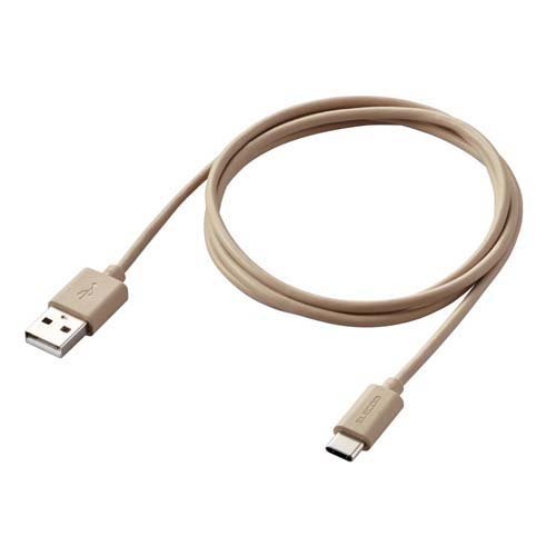 JAN 4549550236300 エレコム USBカラーケーブル USB A to USB C RoHS ベージュ MPA-ACI10BE(1個) エレコム株式会社 パソコン・周辺機器 画像