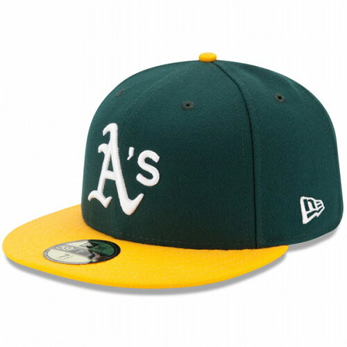 JAN 4549711419665 NEW ERA メンズ レディース キャップ 59FIFTY MLBオンフィールド オークランド アスレチックス ホーム ダークグリーン/Aゴールド 11449354 ニューエラジャパン(同) バッグ・小物・ブランド雑貨 画像