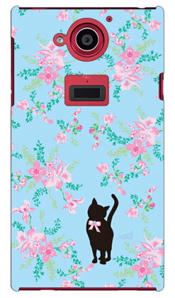 JAN 4549764003644 coverfull 花柄とブルーとピンクリボンのネコ design by artwork / for aquos zeta sh- /docomo dsh -abwh-151-m481 株式会社4REAL スマートフォン・タブレット 画像