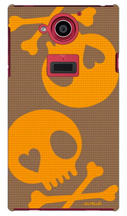 JAN 4549764004559 coverfull スカル ブラウン オレンジ design by artwork / for aquos zeta sh- /docomo dsh -abwh-151-m790 株式会社4REAL スマートフォン・タブレット 画像