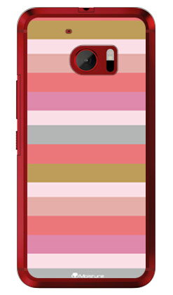 JAN 4549955329003 スマホケース moisture マルチカラーボーダー ピンク  クリア design by moisture / for htc 10 htv32/au  second skin 株式会社4REAL メンズファッション 画像