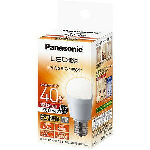 JAN 4549980046616 Panasonic LED電球 小形電球タイプ 下方向タイプ 4.3W 電球色相当 LDA4L-H-E17/E/S/W/2 パナソニックオペレーショナルエクセレンス株式会社 インテリア・寝具・収納 画像