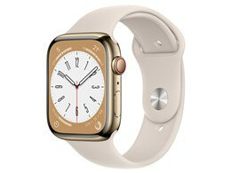 JAN 4549995340136 アップル Apple Watch8 45mm ゴールドステンレス スターライトスポーツバンド GPS + Cellularモデル Apple Japan(同) スマートフォン・タブレット 画像