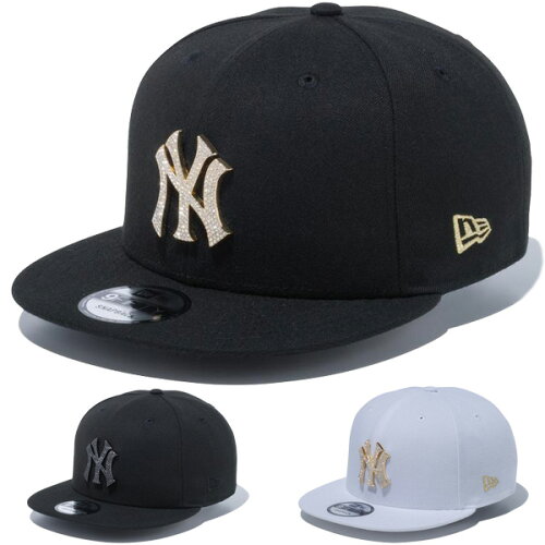 JAN 4550236242935 ニューエラ NEWERA メンズ レディース キャップ 9FIFTY ニューヨーク・ヤンキース ラインストーンバッジ ブラック×ゴールド 12540592 ニューエラジャパン(同) バッグ・小物・ブランド雑貨 画像