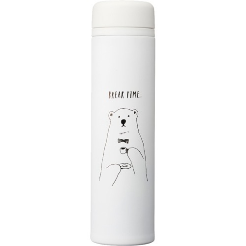 JAN 4550283567111 ABスリムボトル ANIMALS BookCafe 400ml シロクマSK(1個) 株式会社ドウシシャ キッチン用品・食器・調理器具 画像