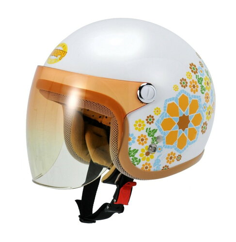 JAN 4560116094240 (896)アークス/AXS スヌーピー ジェットヘルメット〈フラワー〉 (アイボリー)/SNJ-24 株式会社アークス 車用品・バイク用品 画像