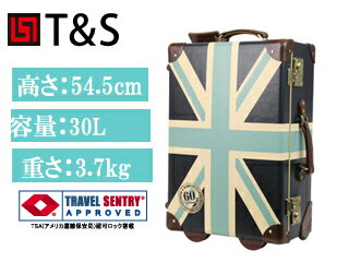 JAN 4560136197563 T&S ティーアンドエス WORLD TRUNK TRUNK CASE 7301 ROYAL ファイバートランクケース 50cm ユニオンジャックグレイ 7301-50 株式会社ティーアンドエス ダイエット・健康 画像