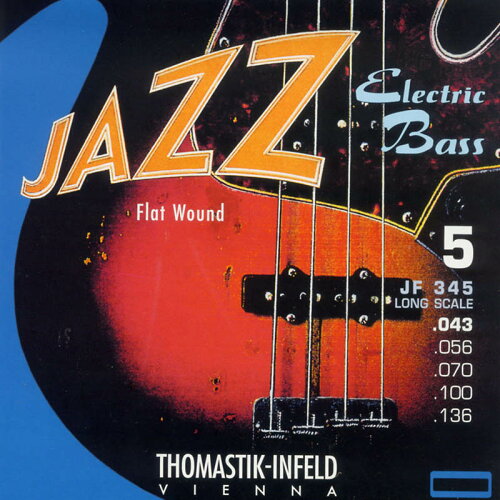 JAN 4560184905196 Thomastik-Infeld Electric Bass Strings JF345 Nickel Flat Wound Roundcore Bass Strings for 5 Strings Long Scale 34 inch 5-strings 有限会社バードランド 楽器・音響機器 画像