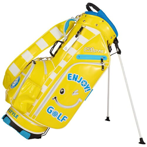 JAN 4560290034025 WINWINSTYLE キャディバッグ ENJOY GOLF Pearl NEW STAND BAG イエロー CB-140 9.0型 /47インチ対応 /5分割 /3.6kg ばんどう紅茶園 スポーツ・アウトドア 画像