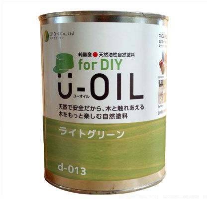 JAN 4560317731241 シオン u-oil for diy 天然油性国産塗料 ライトグリーン   d-013-4 株式会社シオン 花・ガーデン・DIY 画像