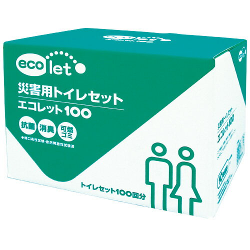 JAN 4560358591354 災害用トイレ エコレット100 100回分 エコワン エコワン株式会社 日用品雑貨・文房具・手芸 画像