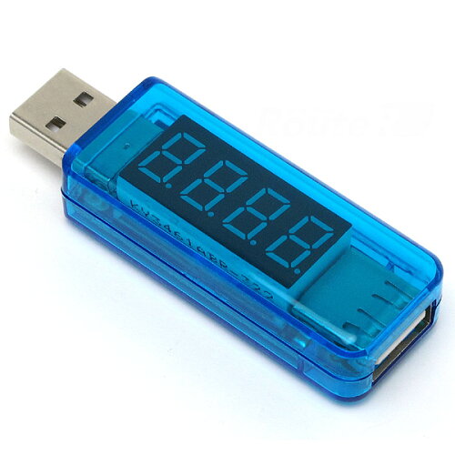 JAN 4562143445699 USB 簡易電圧・電流チェッカー ストレート型 (3.4V～8.0V，0A～3A) RT-USBVA 有限会社ルートアール パソコン・周辺機器 画像