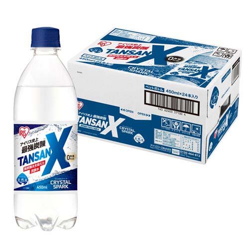 JAN 4562403571014 アイリスオーヤマ TANSAN X 炭酸水(450ml×24本) アイリスフーズ株式会社 水・ソフトドリンク 画像