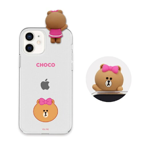 JAN 4570047540327 LINE FRIENDS iPhone 12 mini用フィギュア付きソフトクリアケース 株式会社ロア・インターナショナル スマートフォン・タブレット 画像