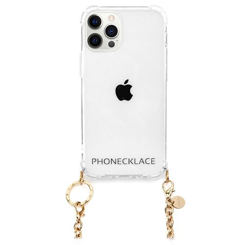 JAN 4570047544301 PHONECKLACE iPhone 12／12Pro チェーンショルダーストラップ付きクリア ゴールド(1個) 株式会社ロア・インターナショナル スマートフォン・タブレット 画像