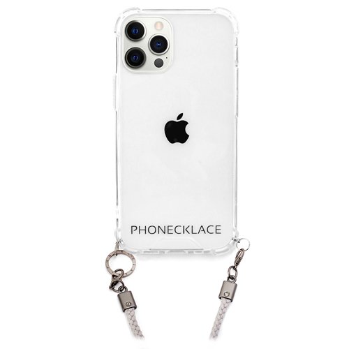 JAN 4570047544325 PHONECKLACE iPhone 12／12Pro ロープショルダーストラップ付きクリアケース グレー(1個) 株式会社ロア・インターナショナル スマートフォン・タブレット 画像