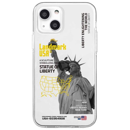 JAN 4570047551507 Dparks iPhone 13 ソフトクリアケース LANDMARK-USA(1個) 株式会社ロア・インターナショナル スマートフォン・タブレット 画像