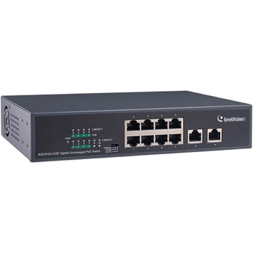 JAN 4570058220713 GeoVision GV-APOE0810-V2T1 10/ 100/ 1000M PoE+対応 15.4W 供給 /1 PoE port 最長250m /転送速度10Mbps 8ポートスイッチングハブ 1年保証 トーンテック株式会社 パソコン・周辺機器 画像