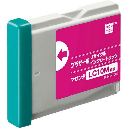 JAN 4571163364385 エコリカ ブラザー用 LC10M互換リサイクルインクカートリッジ マゼンタ ECI-BR10M(1個) 株式会社エコリカ パソコン・周辺機器 画像