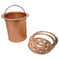 JAN 4571425032410 純銅製 深型銅バスケット（フタ・リング付） H135-128A 有限会社佐野機工 キッチン用品・食器・調理器具 画像