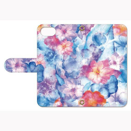 JAN 4571431791486 OS-BKI7-468 Metallico iPhone7/6s/6用 手帳型 PUレザーケース/ミラー付き flower 水彩画 Watercolor flower2 OSBKI7468 サムライワークス株式会社 スマートフォン・タブレット 画像